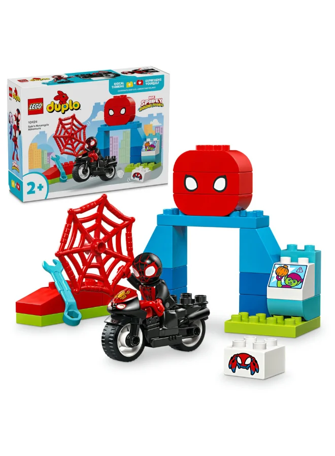 LEGO Duplo Marvel Spin’S Motorcycle Adventure Fantasy Playset Based On Spidey And His Amazing Friends Tv Show, Build-And-Rebuild Preschoolers' Learning Toy With Wheels For Ages 2 Plus 10424 (24 Pieces)