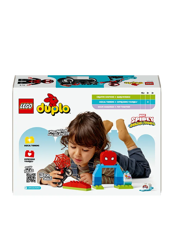 LEGO Duplo Marvel Spin’S Motorcycle Adventure Fantasy Playset Based On Spidey And His Amazing Friends Tv Show, Build-And-Rebuild Preschoolers' Learning Toy With Wheels For Ages 2 Plus 10424 (24 Pieces)