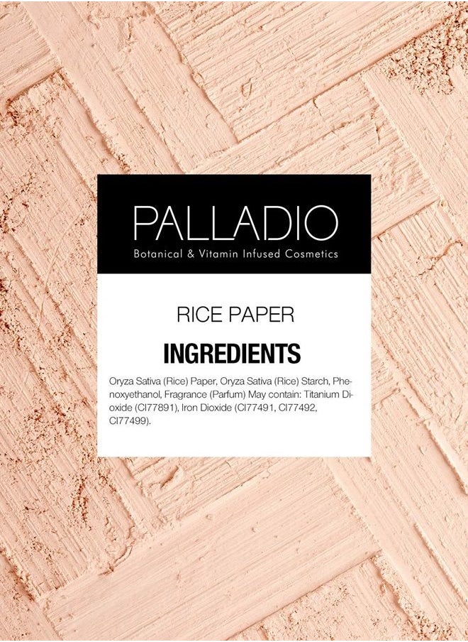 PALLADIO - Rice Paper Facial Tissues for Oily Skin, Face Blotting Sheets Made from Natural Rice, Oil Absorbing Paper with Rice Powder, 2 Sided, Instant Results, Warm Beige, 40 Count, Pack of 1 - Image 1