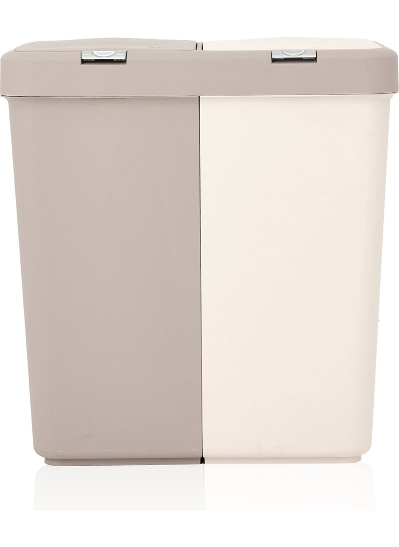 Motek - Duo Laundry Laundry Basket - Beige - 80 lt - Image 1