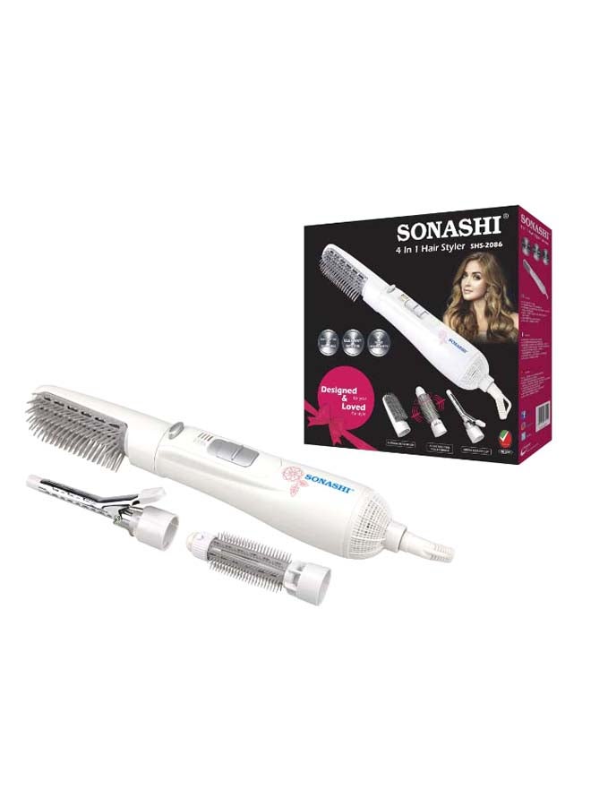 SONASHI 4in1 Hair Styler With Detachable Thermal Brush Curler Clip And Big Roller Brush  HighCareCoolOff  Adjustable Settongs 360 Degree Swivel Cord With Hanging Function  SHS-2086 White 32cm - Image 4