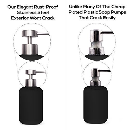 Top Home Store Elegant Flat Top Stainless Steel Soap and Lotion Dispenser Pumps (Brushed Nickel, 2 Pack) - Image 2