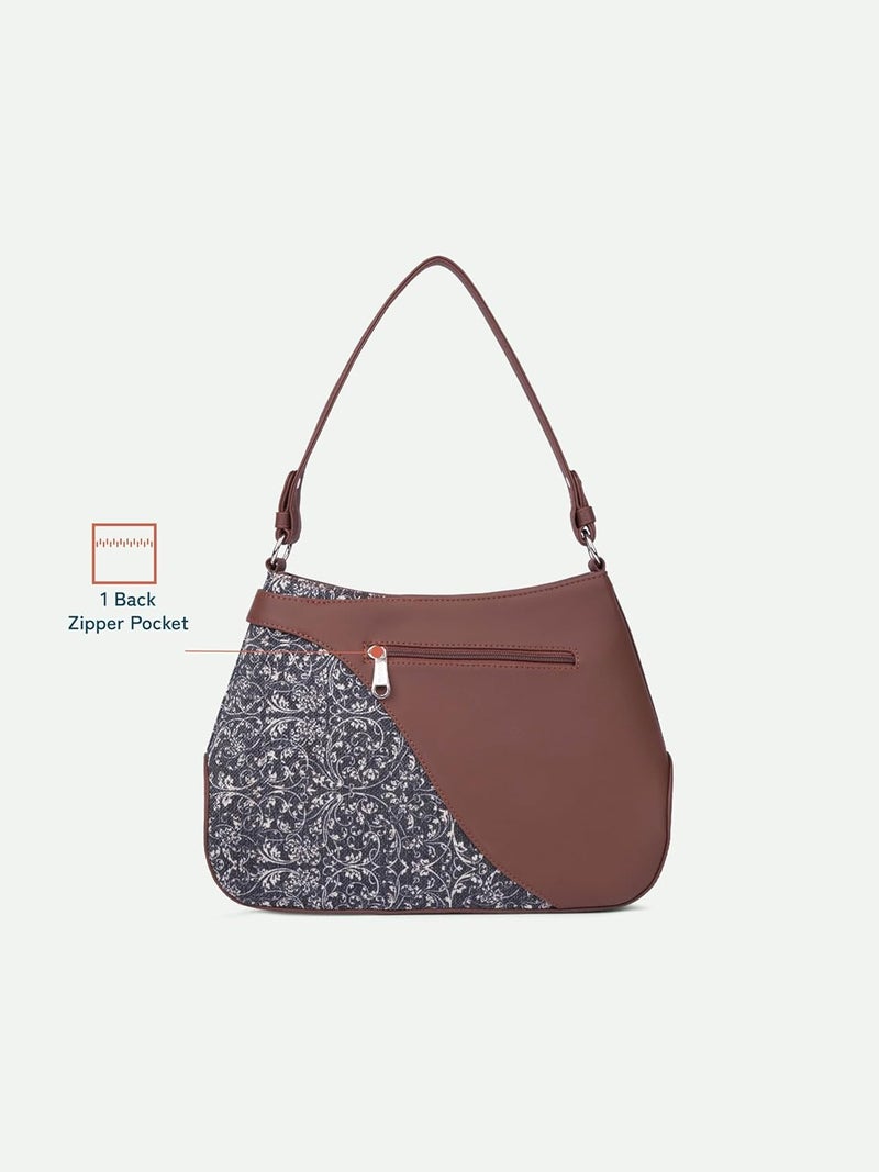 ZOUK حقيبة إيرا | حقيبة يد أنيقة للنساء | حقيبة كتف فاخرة للنساء | عصرية | حقائب سيدات فاخرة | محفظة صغيرة للمناسبات | مقاومة للماء | ويف بيتش - Image 3