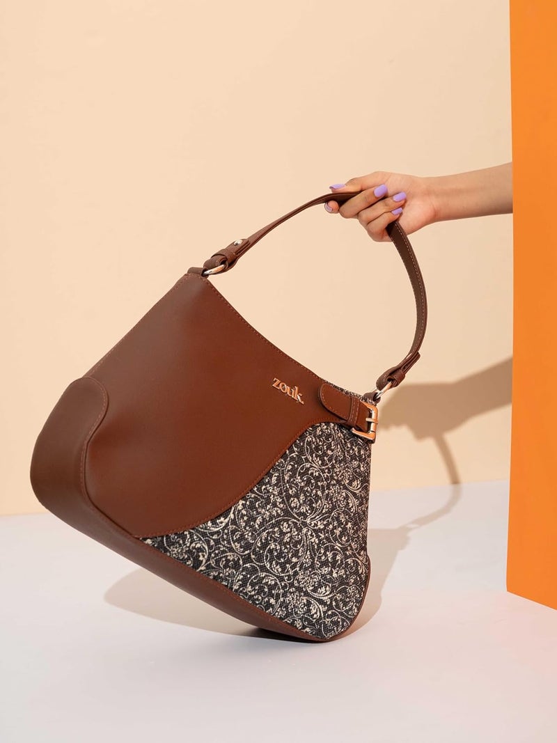 ZOUK حقيبة إيرا | حقيبة يد أنيقة للنساء | حقيبة كتف فاخرة للنساء | عصرية | حقائب سيدات فاخرة | محفظة صغيرة للمناسبات | مقاومة للماء | ويف بيتش - Image 2