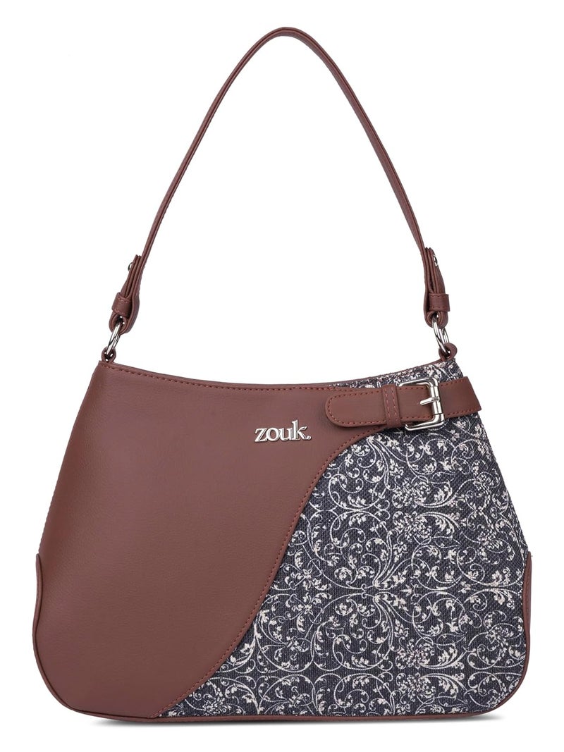 ZOUK حقيبة إيرا | حقيبة يد أنيقة للنساء | حقيبة كتف فاخرة للنساء | عصرية | حقائب سيدات فاخرة | محفظة صغيرة للمناسبات | مقاومة للماء | ويف بيتش - Image 1