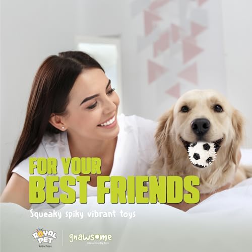 Gnawsome 3.5” Squeaker Soccer Ball Dog Toy - Medium, Promotes Dental and Gum Health for Your Pet, Colors Will Vary, All Breed Sizes - Image 2