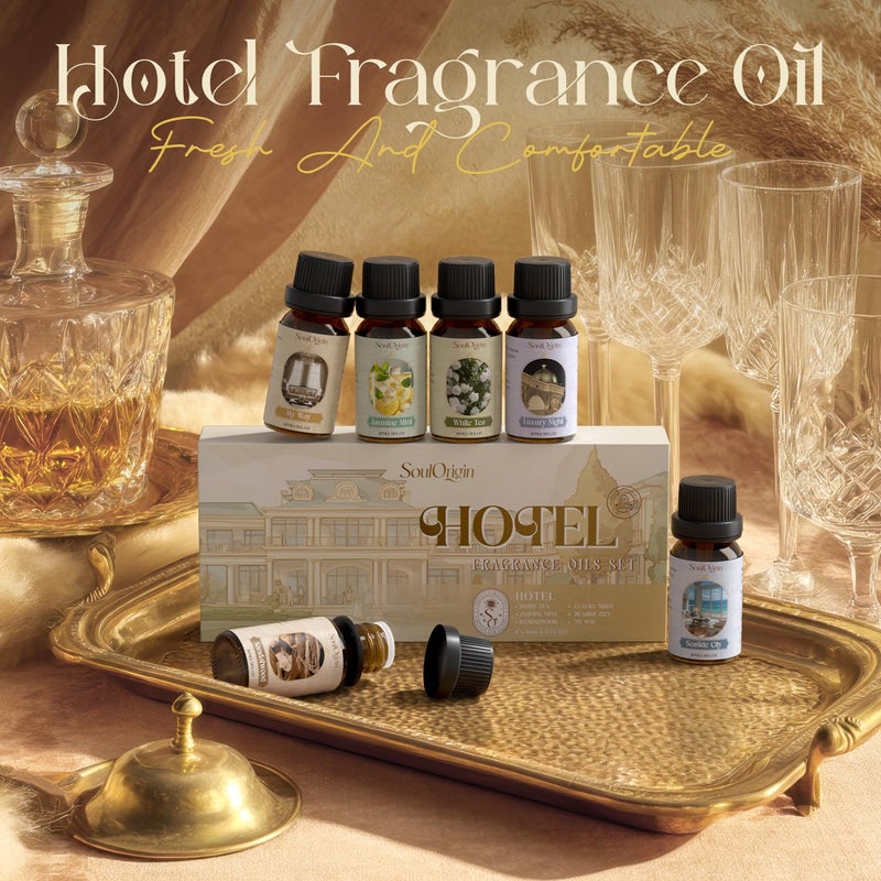 Soulorigin Hotel Fragrance Oils Set, Essential Oil Gift Set for Diffuser, Hotel Scent Diffuser Oil, Diffuser Scents Oil for Home, White Tea, Jasmine Mint, Sandalwood, Luxury Night, Seaside, Myway - Image 4