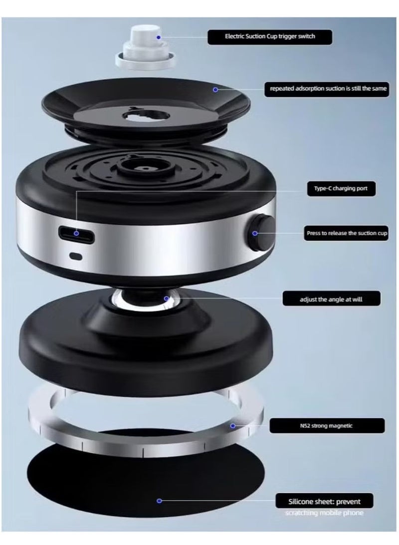 GO-DES Multi Functional Magnetic Car Mount with Wireless Suction & 360° Pivot - Image 2