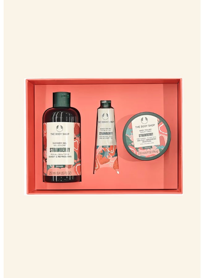 THE BODY SHOP Strawberry Essentials Gift Set – Shower Gel (250 Ml) And Body Yogurt (200 Ml) And Hand Cream (30 Ml) – Juicy Strawberry Seed Oil Formula For Daily Cleansing, Deep Moisture And Soft Skin Finish - Image 5