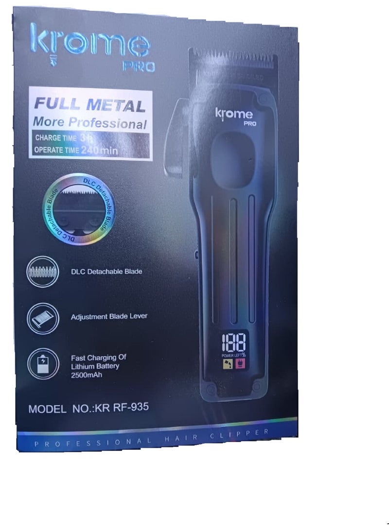 كروم ماكينة قص شعر كهربائية لاسلكية، طقم قص شعر منزلي عالي الأداء، وتشذيب للرجال بأطوال قص مختلفة - Image 1