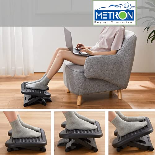 Metron Adjustable Foot Rest for Under Desk – Ergonomic Foot Stool with Anti-Slip Support - Image 2