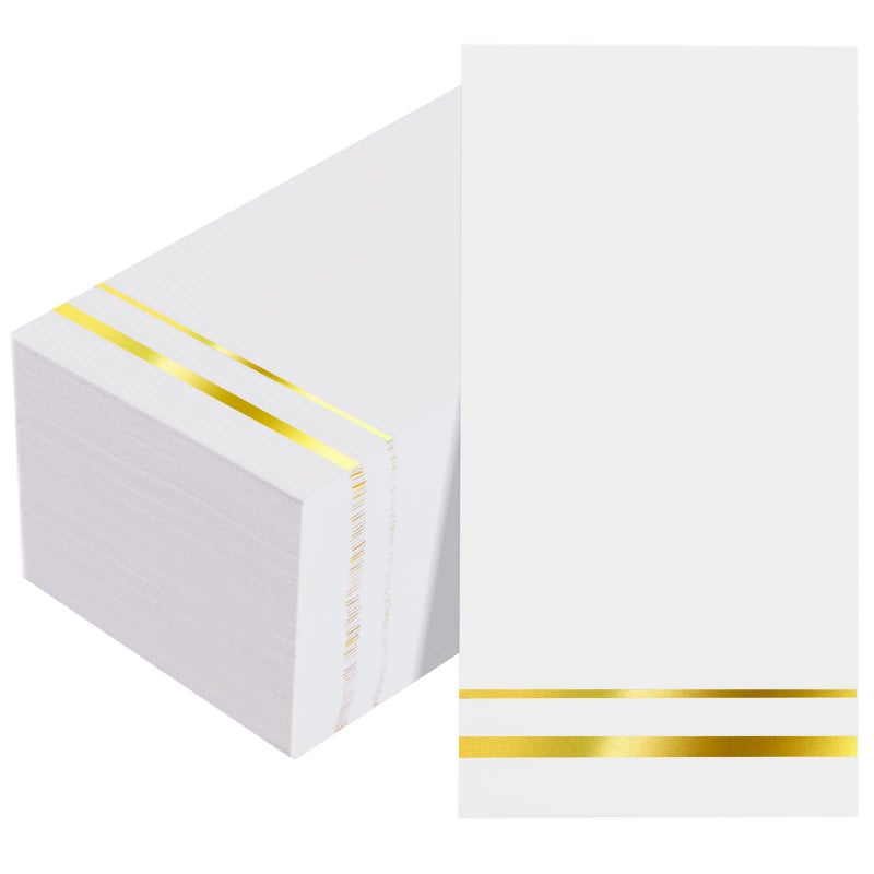 BUCLA 100Count 3Ply Disposable Napkins Gold Paper Napkins Disposable Premium Quality Thanksgiving NapkinsDinner Napkins Disposable Soft Absorbent for parties weddings Kitchen