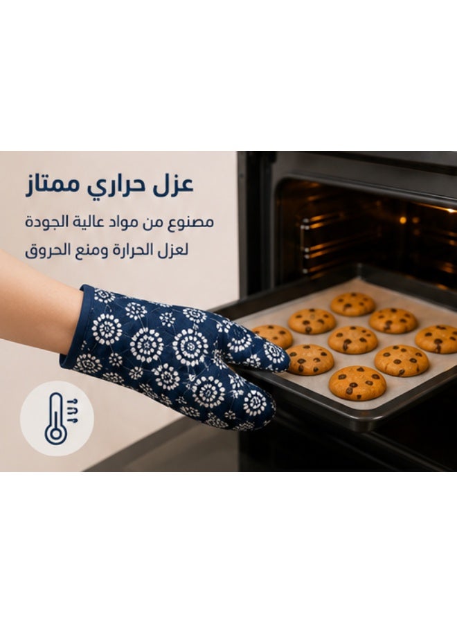 قفاز فرن مقاوم للحرارة للمطبخ – قفاز عازل للحرارة مانع للانزلاق للطهي والشواء – مناسب لحمل الأواني والصواني والأطباق الساخنة - Image 4