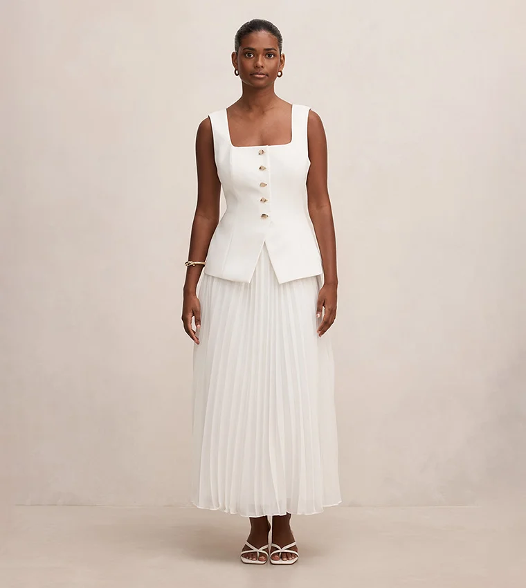 فورايفر نيو Halsey Petite Pleated Waistcoat Maxi