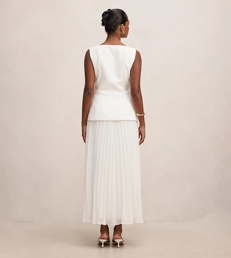 فورايفر نيو Halsey Petite Pleated Waistcoat Maxi