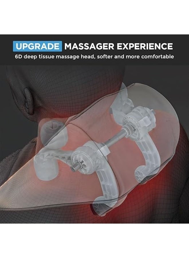 Electric Wearable Neck Massager with Heat 2 Massage Modes 2 Intensity Levels Rechargeable Battery Foldable Hands Free Design for Neck Shoulders Back Waist and Legs - Image 4