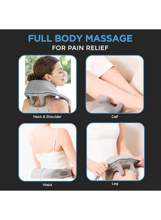 Electric Wearable Neck Massager with Heat 2 Massage Modes 2 Intensity Levels Rechargeable Battery Foldable Hands Free Design for Neck Shoulders Back Waist and Legs - Image 5