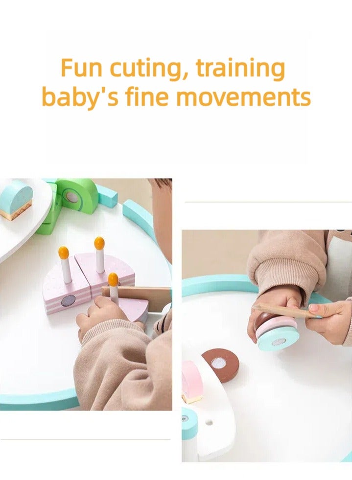 Saudi Select Little Girls Afternoon Tea Set, Kids Birthday Gift for 3 years old, Kids Kitchen Toy in Trolley with Assorted Sweets, Teapot and Cups. - Image 5