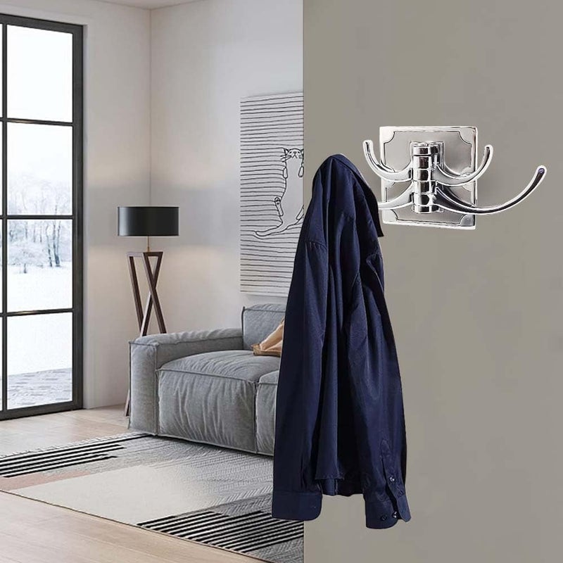 HYDERON 4-Pin Cloth Hanger Hooks - Wall and Door Mounted Hooks for Keys, Clothes, and Towels in Bathroom, Bedroom, and Kitchen | Sturdy and Space-Saving Design | (Pack of 4 Pieces) - Image 5