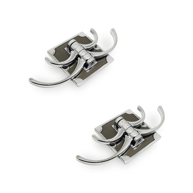 HYDERON 4-Pin Cloth Hanger Hooks - Wall and Door Mounted Hooks for Keys, Clothes, and Towels in Bathroom, Bedroom, and Kitchen | Sturdy and Space-Saving Design | (Pack of 4 Pieces) - Image 1