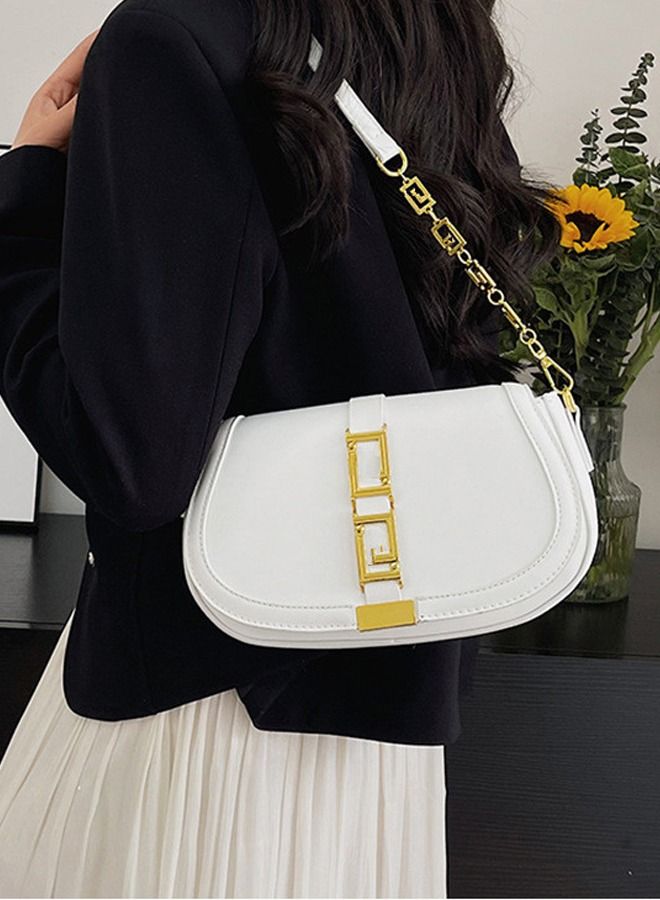 DUNISO Small Vintage Leather Shoulder Tote Bag Crossbody Purse Crossover Bag Fashionable Handbags for Women with 2 Adjustable Straps - Image 2