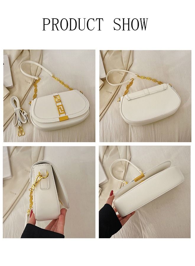 DUNISO Small Vintage Leather Shoulder Tote Bag Crossbody Purse Crossover Bag Fashionable Handbags for Women with 2 Adjustable Straps - Image 3