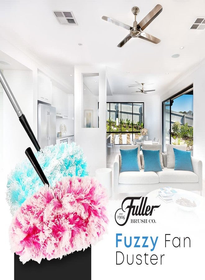 Fuller Brush Fuzzy Fan Duster – Dust & Clean Ceiling Fans, Walls, Woodwork – Polystatic & Microfiber Grabs & Holds Dust, Lint, Cobwebs & Dirt - Fan Duster with Handle (Pink) - Image 2