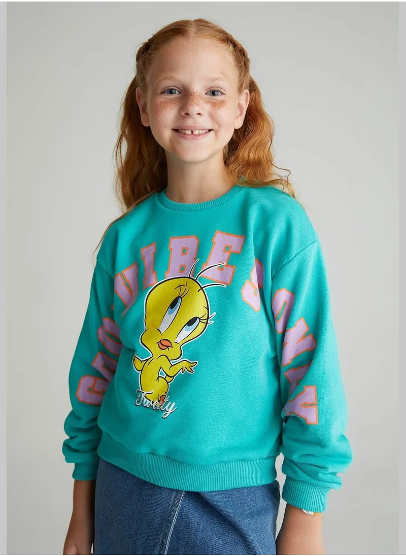 DeFacto Girl Looney Tunes Licenced Relax Fit Crew Neck Long Sleeve Knitted Sweatshirt