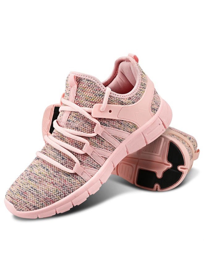 INZCOU Running Shoes Lightweight Tennis Shoes Non Slip Gym Workout Shoes Breathable Mesh Walking Sneakers Pink 11women / 10men - Image 1