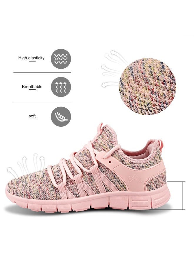 INZCOU Running Shoes Lightweight Tennis Shoes Non Slip Gym Workout Shoes Breathable Mesh Walking Sneakers Pink 11women / 10men - Image 4