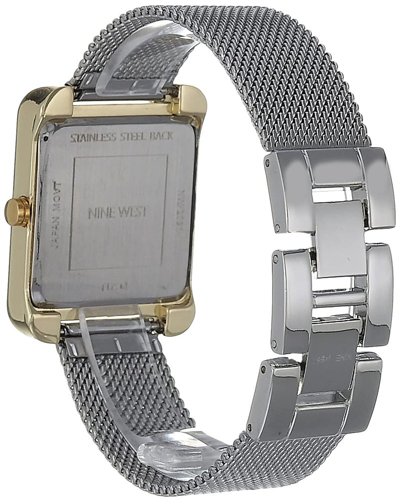 Nine West Women's Japanese Quartz Dress Watch with Stainless Steel Strap, Silver, 18 (Model: NW/2091SVTT) - Image 2