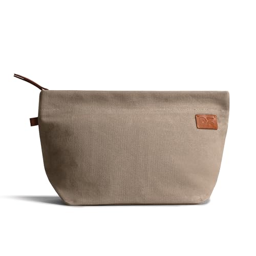 DailyObjects Small Clutch Taxi Canvas Pouch & Multi-Purpose storage organizer for Women and Men, Holds Accessories and Gadget like Toiletry, Cosmetics (Color - Beige) - Image 1