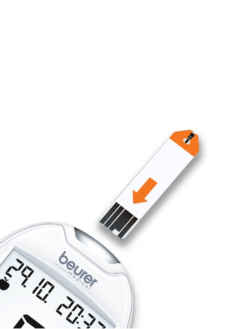 Beurer - GL 44 - Blood Sugar Monitor | Easy-to-Use Glucose Meter with XXL Display | Soft+Safe Lancing Aid and Data Transfer Capability | White | Lancing Aid + 10 Lancets - Image 1