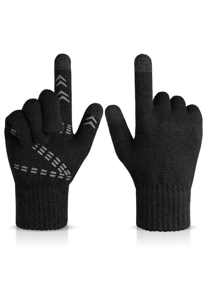 HS Winter Gloves For Men And Women, Thermal Gloves With Touch Screen Finger, Windproof Warm Glove For Cold Weather For Driving, Running, Cycling, Hiking  - Image 1