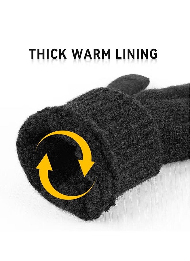 HS Winter Gloves For Men And Women, Thermal Gloves With Touch Screen Finger, Windproof Warm Glove For Cold Weather For Driving, Running, Cycling, Hiking  - Image 2