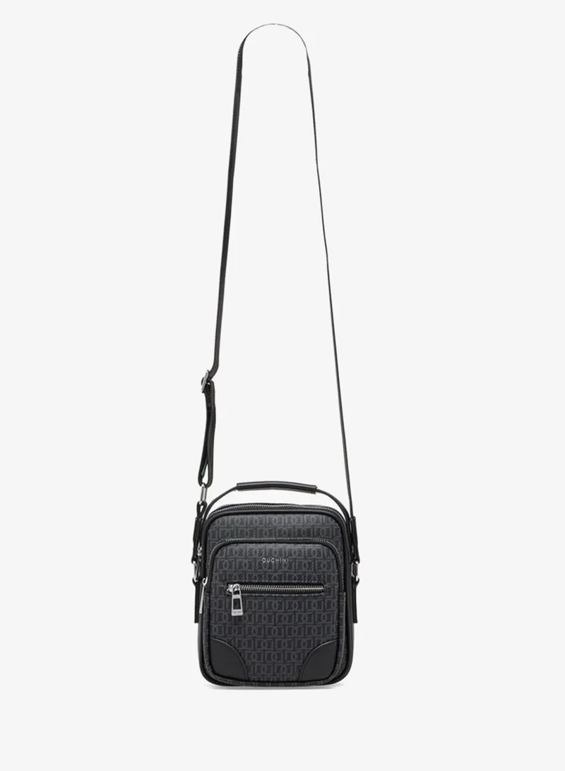 دوتشيني Men Monogram Print Crossbody Bag