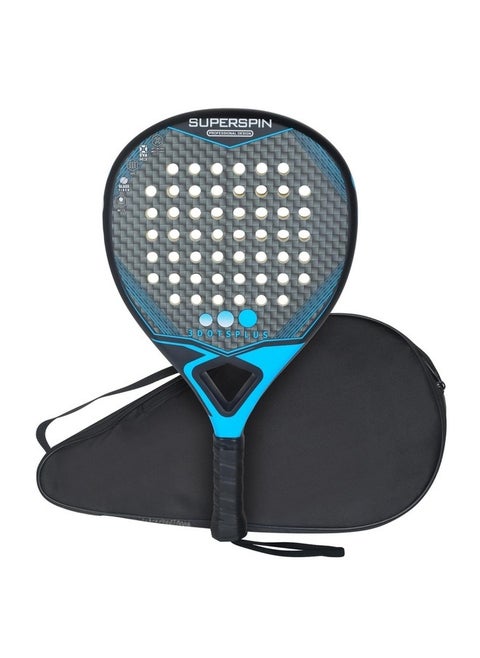 Full Carbon Fiber Padel Racket, Lightweight Design with Comfortable Grip- All-Weather Resistant - Hybrid Glass Fiber and Carbon Padel Racket Head Frame - BLUE