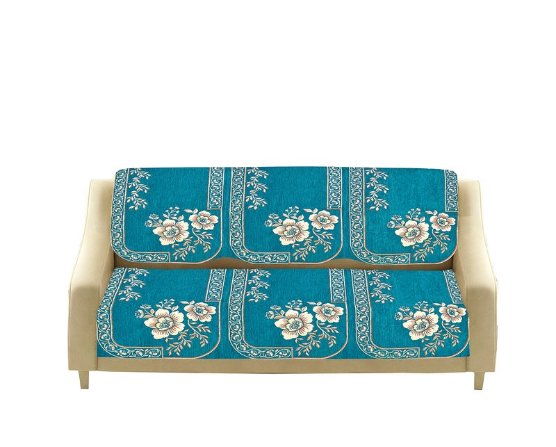 Dazzling DECOR Velvet Sofa Cover 3 Seater and 2 Seater - Premium Sofa Cover 5 Seater Full Cover Set for Couch- Heavy Fabric Sofa Seat Cover Slip Protector, 201_Aqua - Image 4