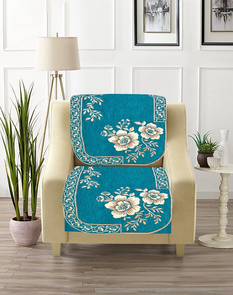 Dazzling DECOR Velvet Sofa Cover 3 Seater and 2 Seater - Premium Sofa Cover 5 Seater Full Cover Set for Couch- Heavy Fabric Sofa Seat Cover Slip Protector, 201_Aqua - Image 5