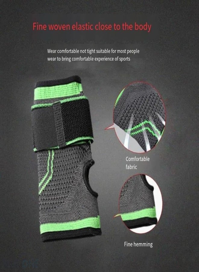 BLUEONE Wrist Support Brace, Adjustable Compression Strap, Breathable Fabric, Sports Hand Guard for Gym, Yoga, Pain Relief - Black/Green - Image 5