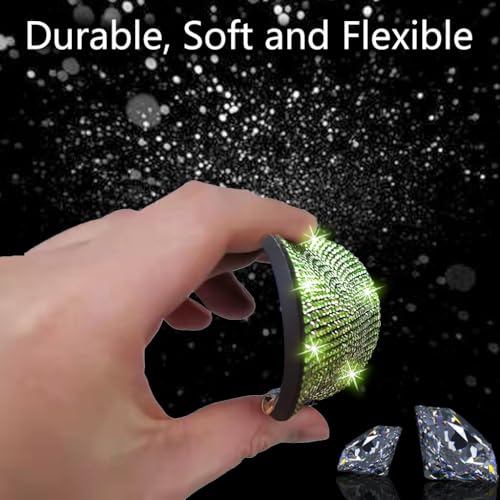 NBTEPEM 2pcs Bling Car Cup Holder Coaster, 2.75 inch Anti-Slip Shockproof Universal Fashion Car Coasters Insert Bling Crystal Rhinestone Automotive Interior Accessories for Women (2 pcs, Light Green) - Image 5
