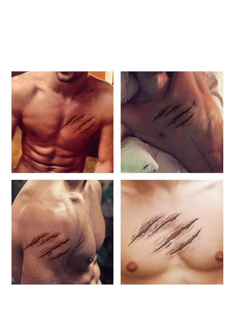 Waterproof Tattoos Sticker Halloween Horror Wound Realistic Blood Pattern Tattoo Sticker Scar Tattoo Sticker- 1 Pc  - Image 5