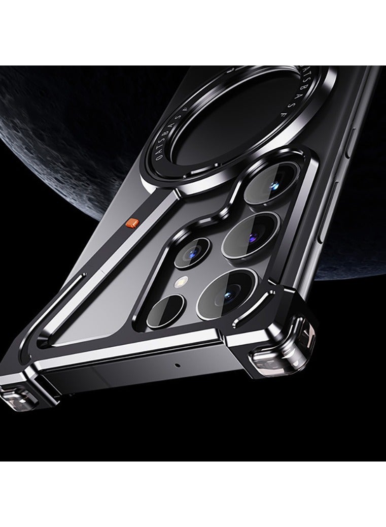 general Mobile Phone Case Compatible with Samsung Galaxy S25 Ultra, 360° protection, slim fit, Kickstand Aluminum Metal Frameless Design Bumper Case, Protective Shock Grade Shell - Image 2