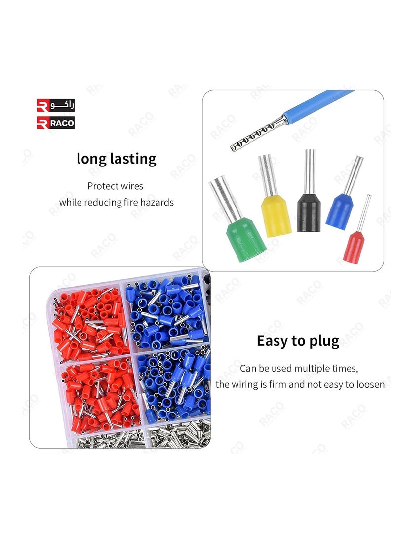RACO RACO 400-piece insulated terminal kit Kit of 8 Types of High-Quality Nylon-insulated Pin Cord End Connectors with Copper Ferrule Terminals  - Image 4