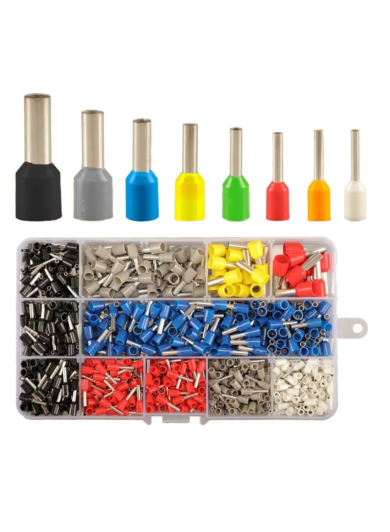 RACO RACO 400-piece insulated terminal kit Kit of 8 Types of High-Quality Nylon-insulated Pin Cord End Connectors with Copper Ferrule Terminals  - Image 1