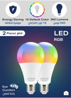 LAWAZIM 12W LED Bulb A80 E27 - 2 Piece 3000-7000K RGB - Color Changing Light with 2 Remotes, 360 Lumens, and Non-Dimmable, Flicker-Free, Energy-Saving Design - Ideal for Home, Bedroom, and Living Room  - Image 3