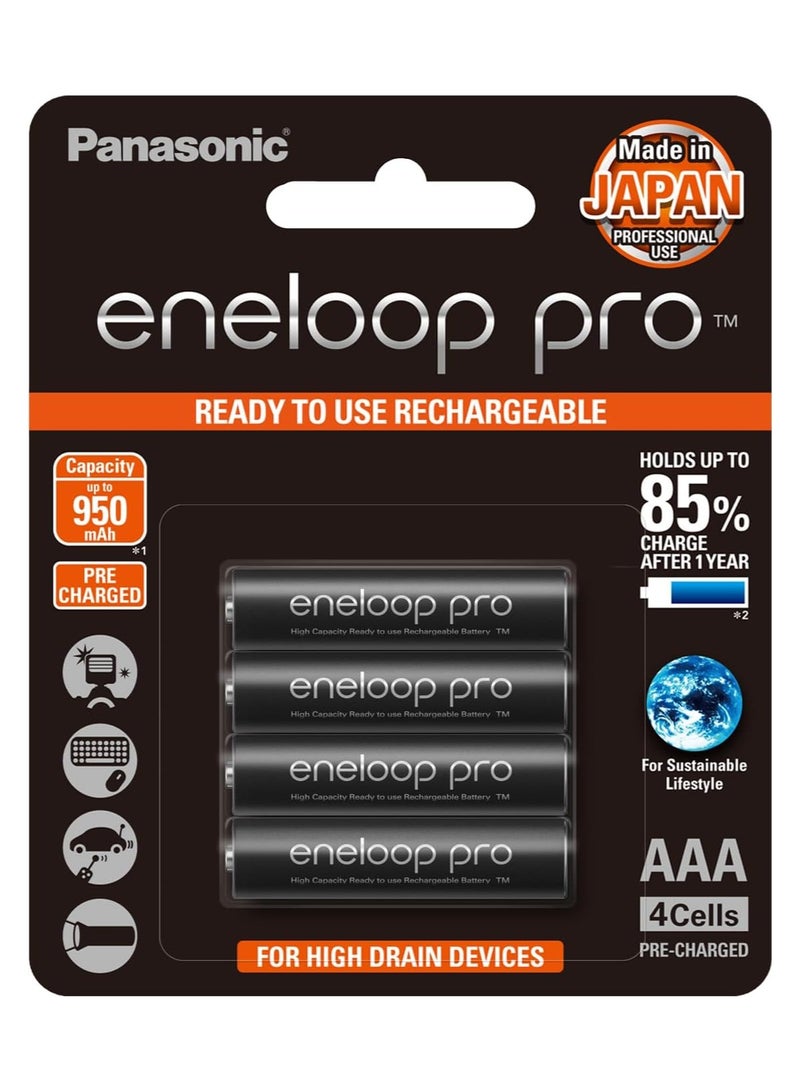 Panasonic Eneloop Pro 4-Cells 950mAh AAA Rechargeable Batteries