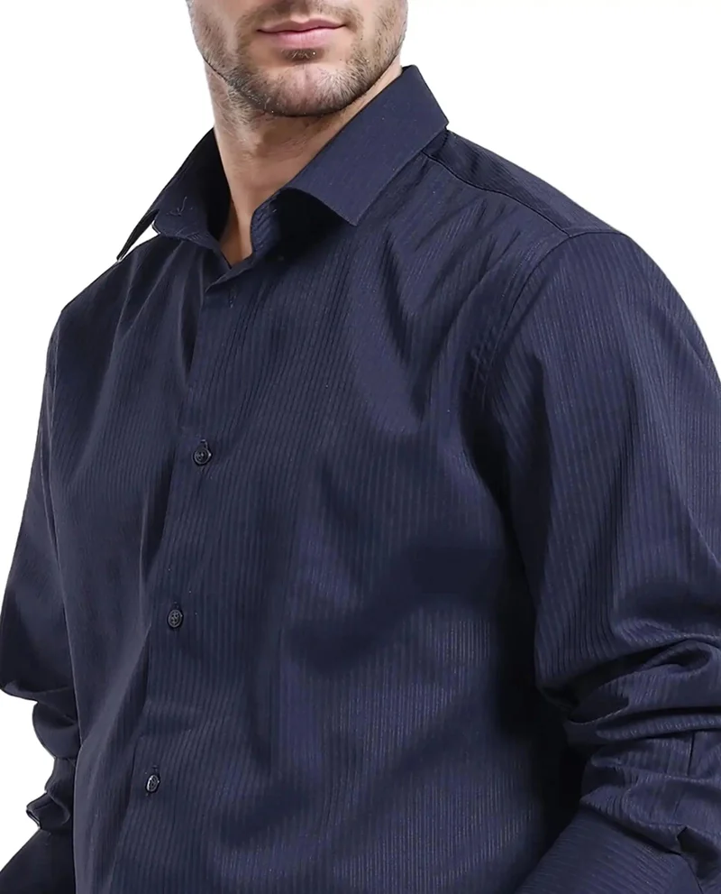 Rare Rabbit Men's Knitted Jacquard Formal Shirt