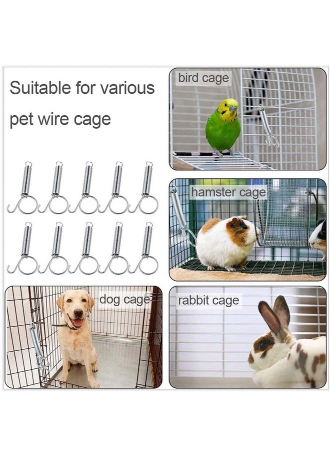 Cotsdan Cotsdan 20Pcs Spring Door Latch for Cages Metal Finger Spring Hooks 2 Sizes Multi-Functional Wire Cage Spring Latch Security for Fixing Pet Cage Door Dog Cat Hamsters Bunny Bird Parrot Cages Hook  - Image 3