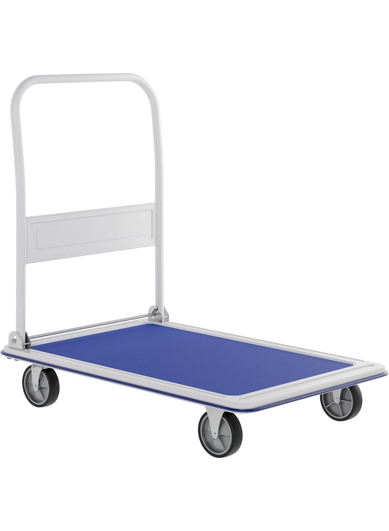 Heavy Duty Folding Trolley Cart – 300Kg Platform Hand Barrow with Foldable Handle and 360° Swivel Wheels for Warehouse, Office, and Home Use - Image 2